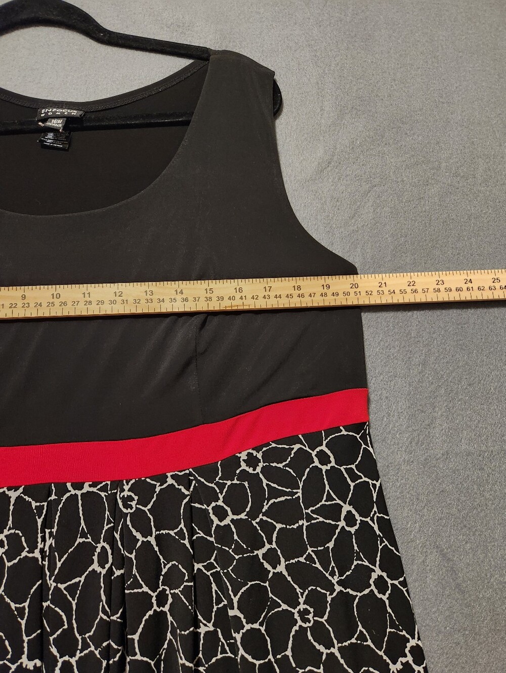 Enfocus Studio Dress Women Size 16W Black/white 2 Red Stripes Plus Size - Picture 4 of 8